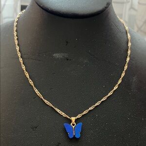 Gold Butterfly Pendant Necklace